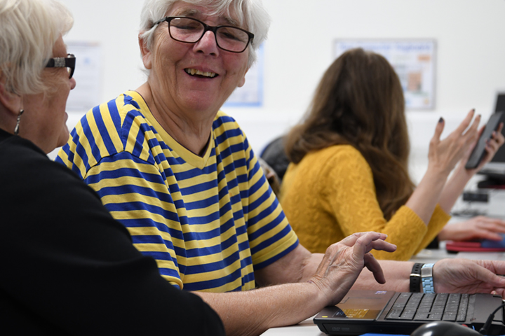 Photo of a group of people using laptops