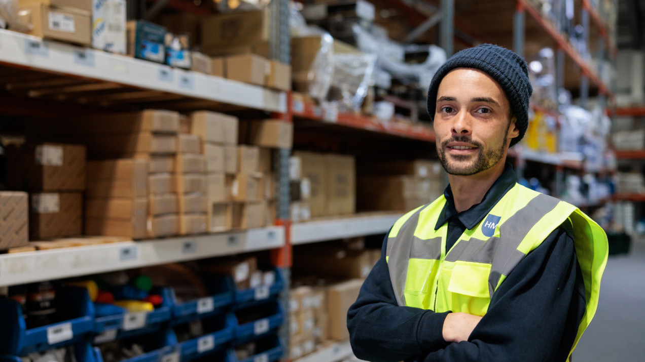 Photo of someone in a warehouse